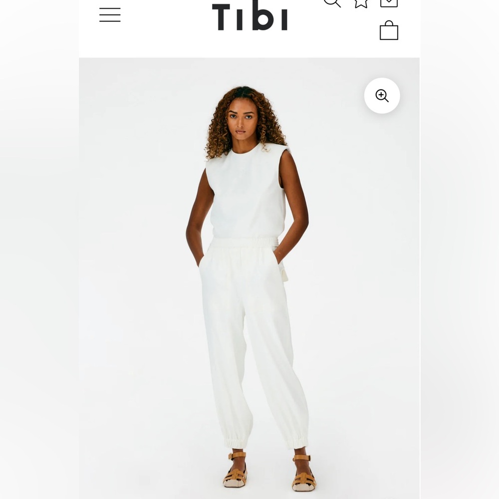 TIBI Chalky Drape Plashet Jogger White XS